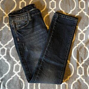 Rue 21 skinny fit dark blue denim jeans. Size 7/8. Lots of stretch!